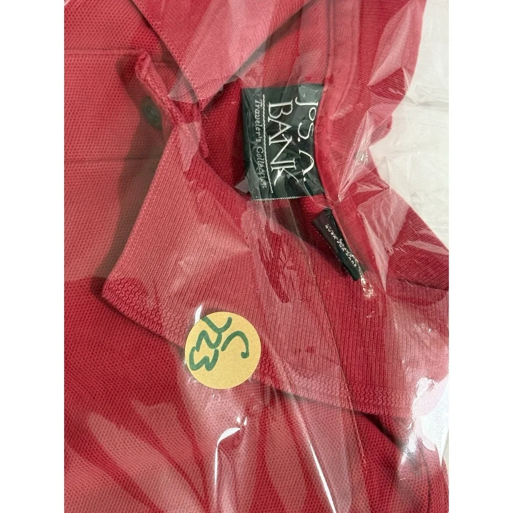 Jos A Bank Mens Large Red Travelers Collection 100%‎ Cotton Polo Shirt